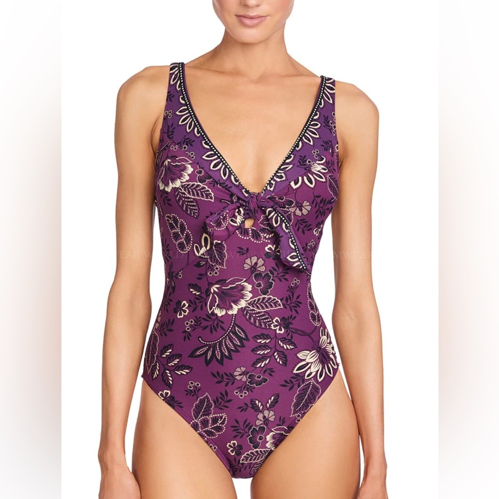 ROBIN PICCONE APOLLONIA V-NECK ONE PIECE size 4
